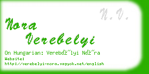 nora verebelyi business card